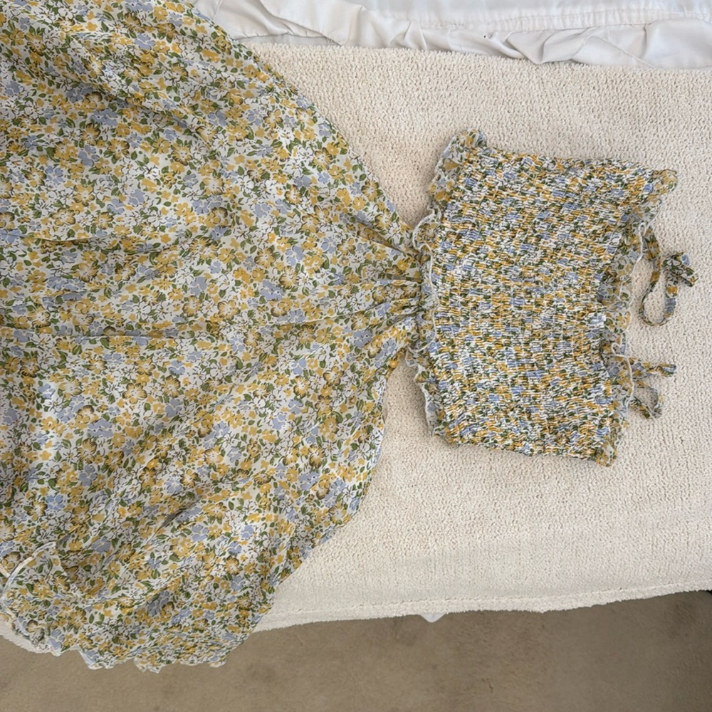 YELLOW FLORAL CUT OUT BOUTIQUE MINI DRESS